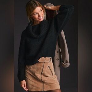 Anthropologie Black Cowl Neck Sweater